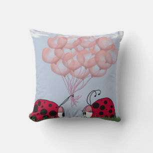 Coussin Adorable Ladybug Avec Joli Bouquet De Balloon Rose