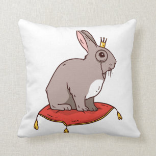 Coussin Adorable Lapin Avec Couronne