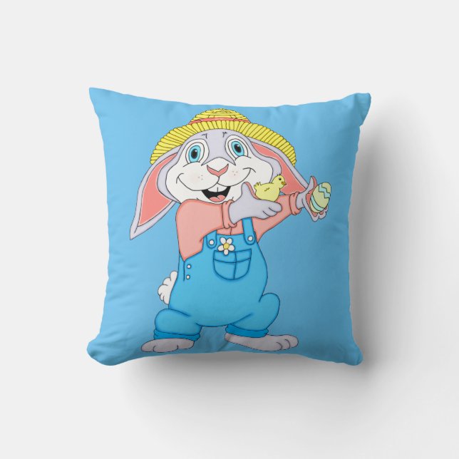 Coussin Adorable Lapin Garçon de Pâques (Recto)