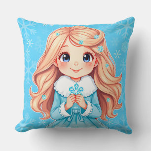 Coussin Adorable Maiden Souriant Neige