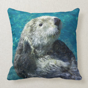 Coussin Adorable Mer Otter Cute Eau Bleue