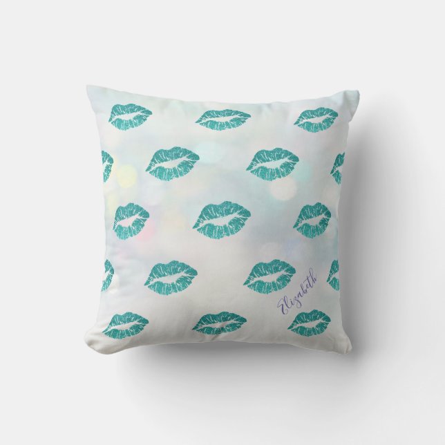 Coussin Adorable Moderne, Bokeh, Lèvres de Parties scintil (Recto)