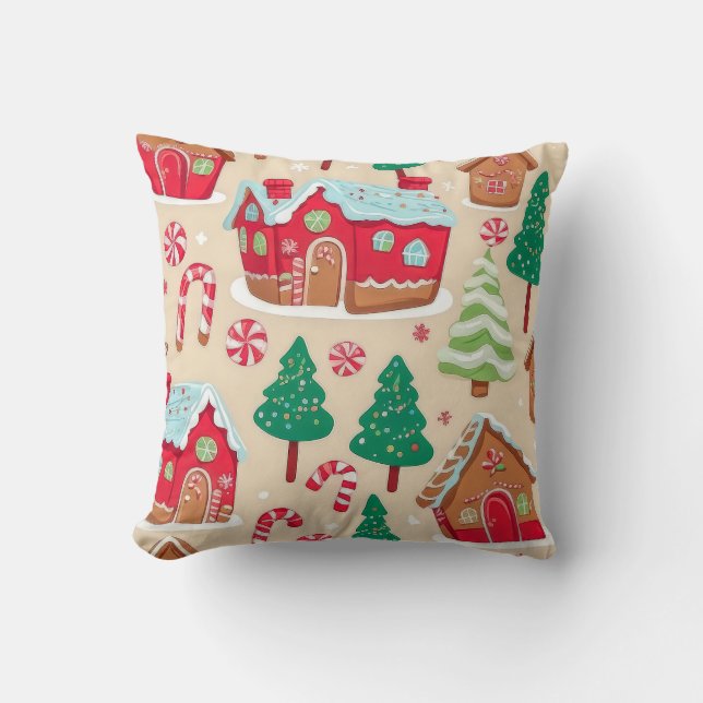 Coussin Adorable Noël Gingerpain Sucre de canne Motif (Recto)