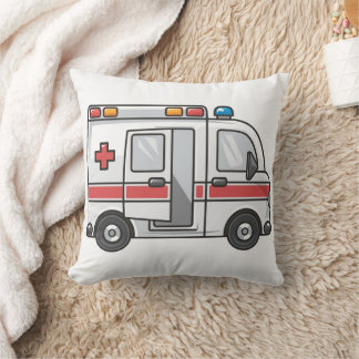 Coussin Adorable Oreillère à lancer d'Ambulance de dessin 