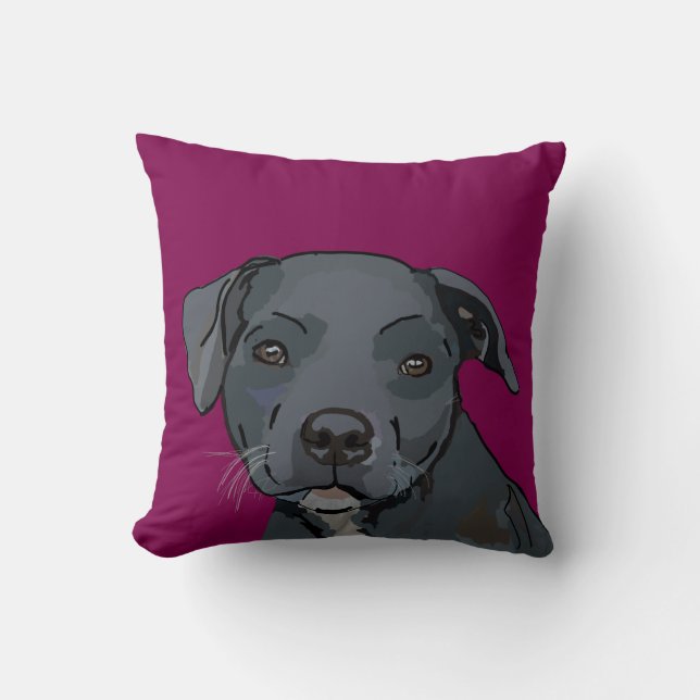Coussin Adorable personnel bleu (fuscia) (Recto)