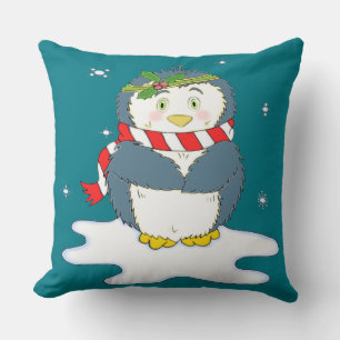 Coussin Adorable pingouin de Noël