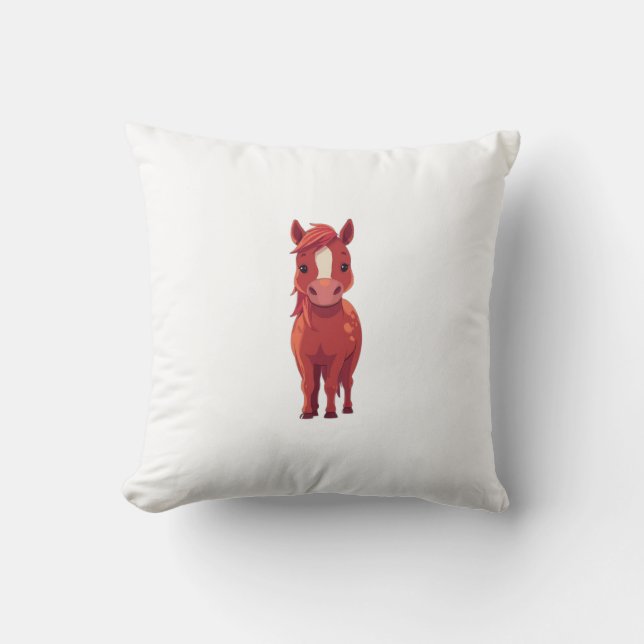 Coussin Adorable Red Chestnut horse  (Recto)
