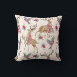 Coussin Adorable reindeers, birds, flowers<br><div class="desc">Adorable reindeers,  birds,  and flowers.</div>