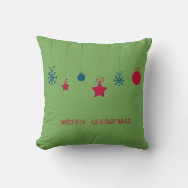 Coussin Adorables, boules de Noël, Joyeux Noël (Recto)