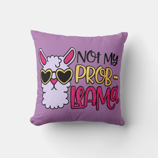 Coussin Adorables Love Love Not My Probllama Purple (Recto)