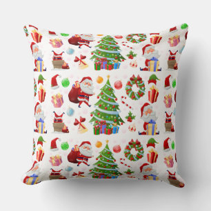 Coussin Adorables Père Noël Et Éléments De Noël