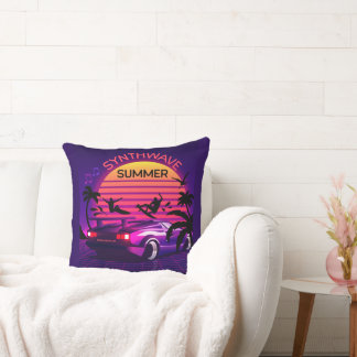 Coussin Adorables Synthwave Vaporwave Retro Tropical Thon