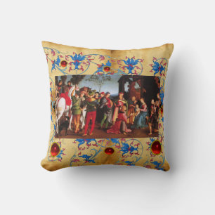 COUSSIN ADORATION DE MAGI CHRISTMAS PARCHEMENT FLORAL, GEM