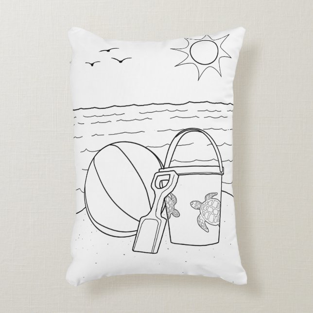 Coussin adulte de coloration de jouets de plage (Devant(Vertical))