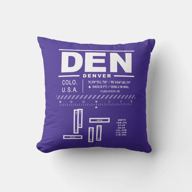 Coussin Aéroport international de Denver DEN (Recto)