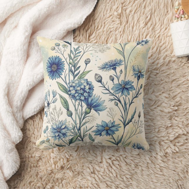 Coussin Aesthetic Blue Wildflowers (Couverture)
