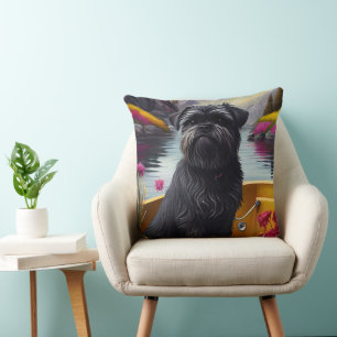 Coussin Affenpinscher sur une pagaie : Une aventure pittor