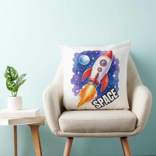 Coussin Affiche d'aventure spatiale | L'aventure vous atte (Chaise)
