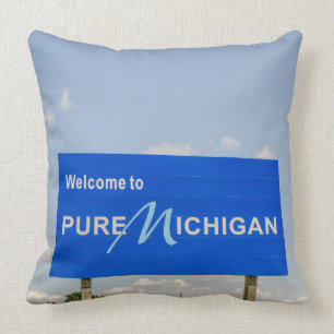 Coussin Affiche de bienvenue pure du Michigan
