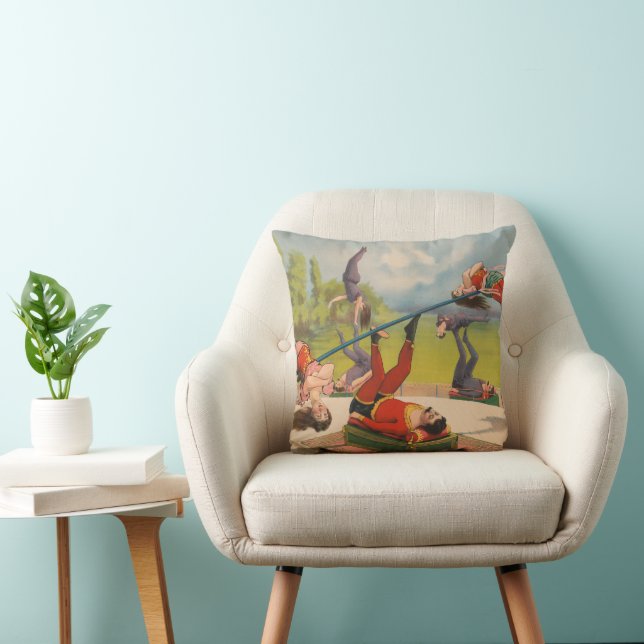 Coussin Affiche de cirque montrant des actes acrobatiques, (Chaise)