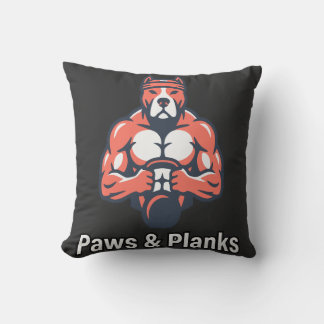 Coussin Affiche de fitness pour chien musclé Paws & Planks