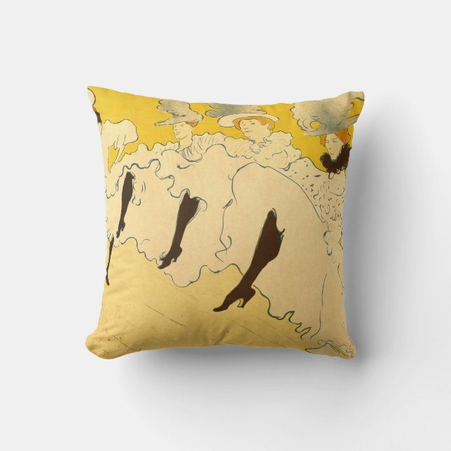Coussin Affiche de la danseuse jaune de Toulouse Lautrec (Recto)
