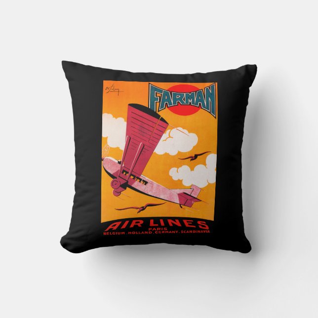 Coussin Affiche de monoplan des lignes aériennes F-170 de (Recto)