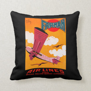 Coussin Affiche de monoplan des lignes aériennes F-170 de