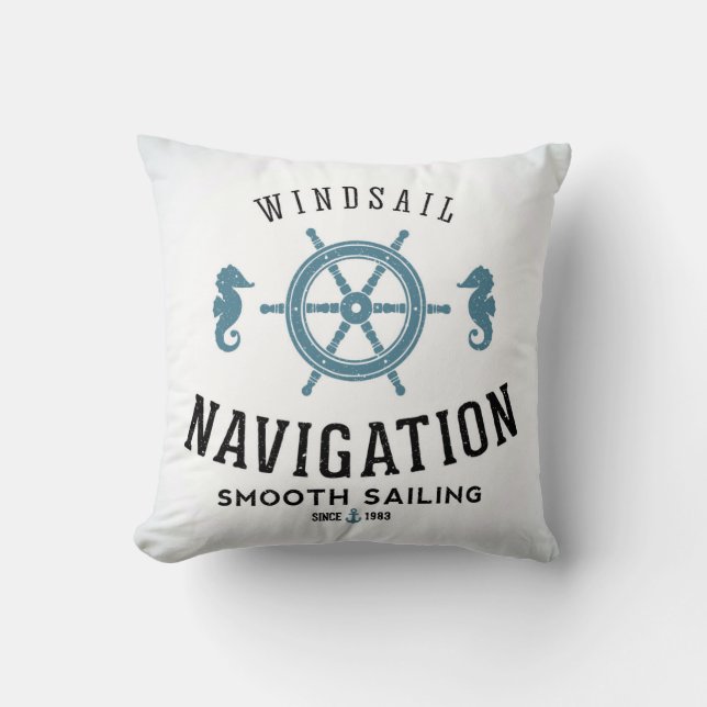 Coussin Affiche de navigation de Windsail (Recto)