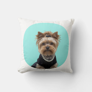 Coussin Affiche de petit déjeuner classique Yorkshire Terr