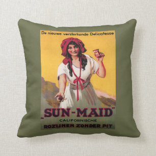 Coussin Affiche de raisin sec de la Californie de