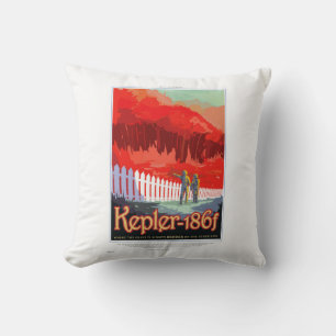 Coussin Affiche de science-fiction de voyage futur de la N