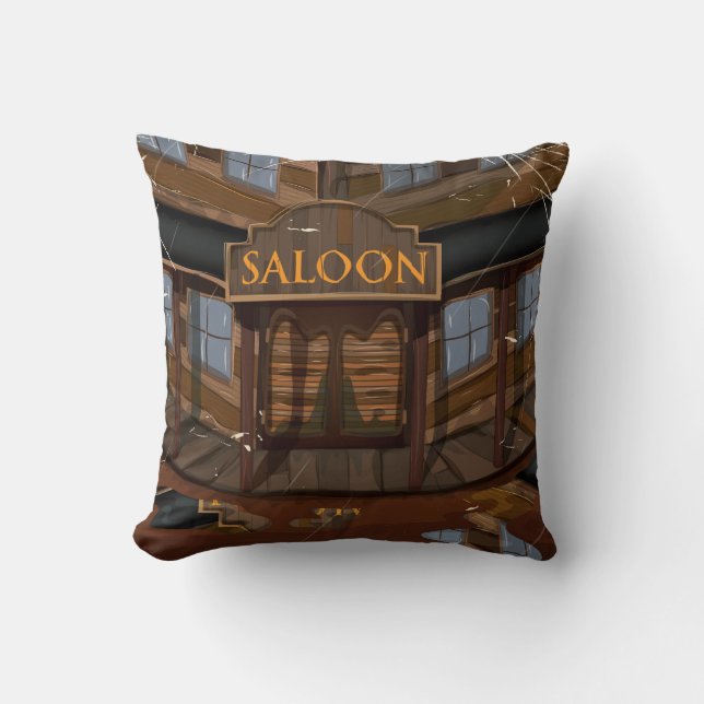 Coussin affiche de vacances du bar du Texas Saloon (Recto)
