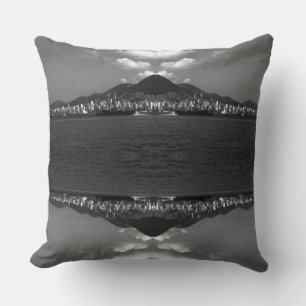 Coussin Affiche de ville de Hong Kong, Chine vintage