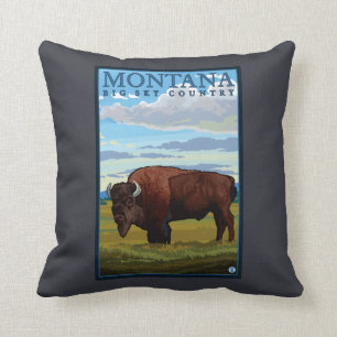 Coussin Affiche de Vintage voyage de MontanaBison