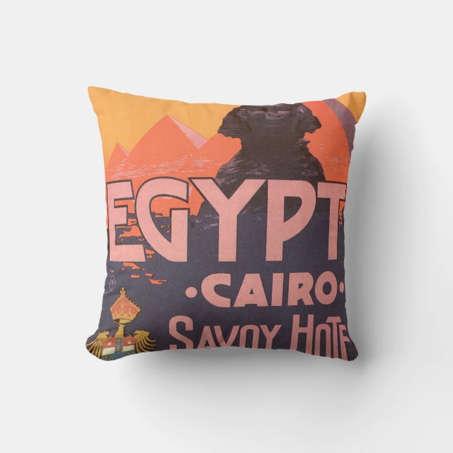 Coussin Affiche de Vintage voyage du Caire Egypte (Recto)