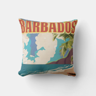 Coussin Affiche de voyage à la Barbade