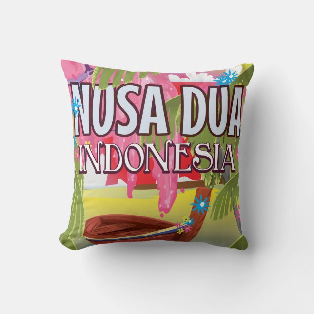 Coussin Affiche de voyage à Nusa Dua Indonésie (Recto)