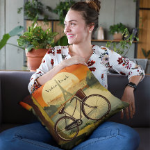 Affiche de voyage à vélo, Paris personnalisable