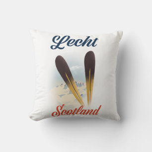 Coussin Affiche de voyage artistique Lecht Écosse Ski