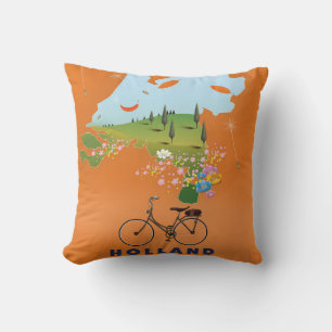 Coussin Affiche de voyage carte Hollande