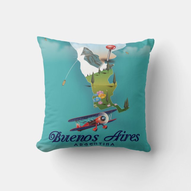 Coussin Affiche de voyage de Buenos Aires, Argentine (Recto)