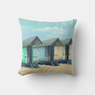 Coussin Affiche de voyage de cabane de plage de Great Yarm