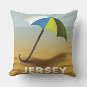Coussin Affiche de voyage de Jersey vintage. Puzzle
