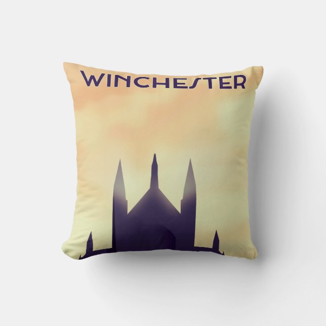Coussin affiche de voyage de la cathédrale de Winchester i (Recto)