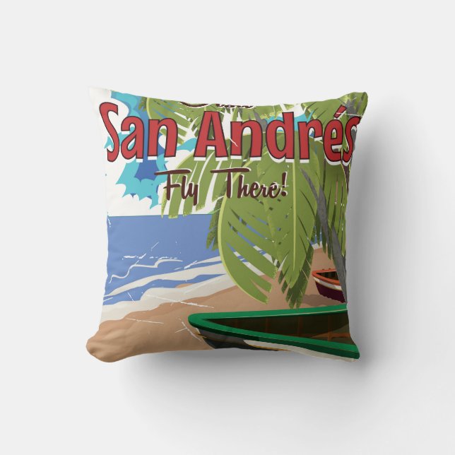 Coussin Affiche de voyage de San Andrés (Recto)
