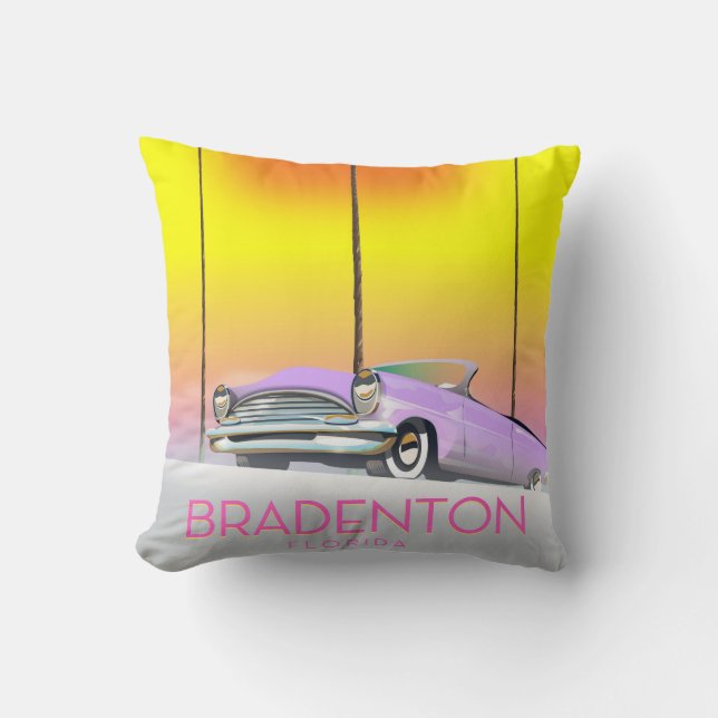 Coussin Affiche de voyage de voiture classique de Bradento (Recto)