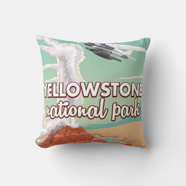 Coussin Affiche de voyage dessin animé du parc national de (Recto)