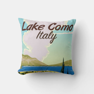 Coussin Affiche de voyage du lac de Côme en Italie