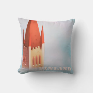 Coussin Affiche de voyage église Finlande
